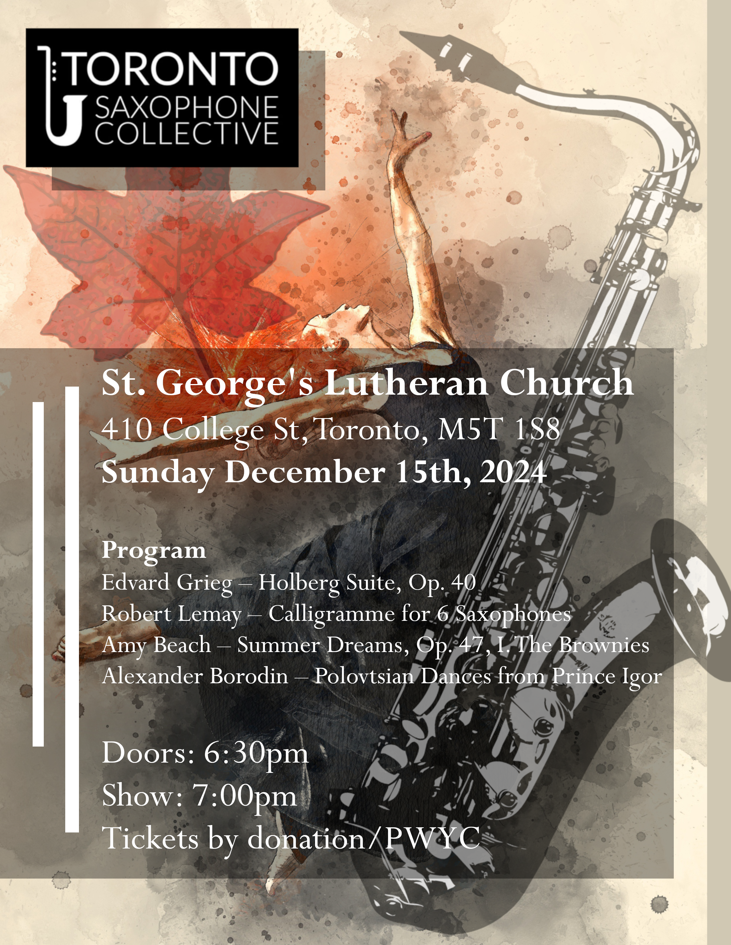 Holiday concert with Toronto Saxophone Collective