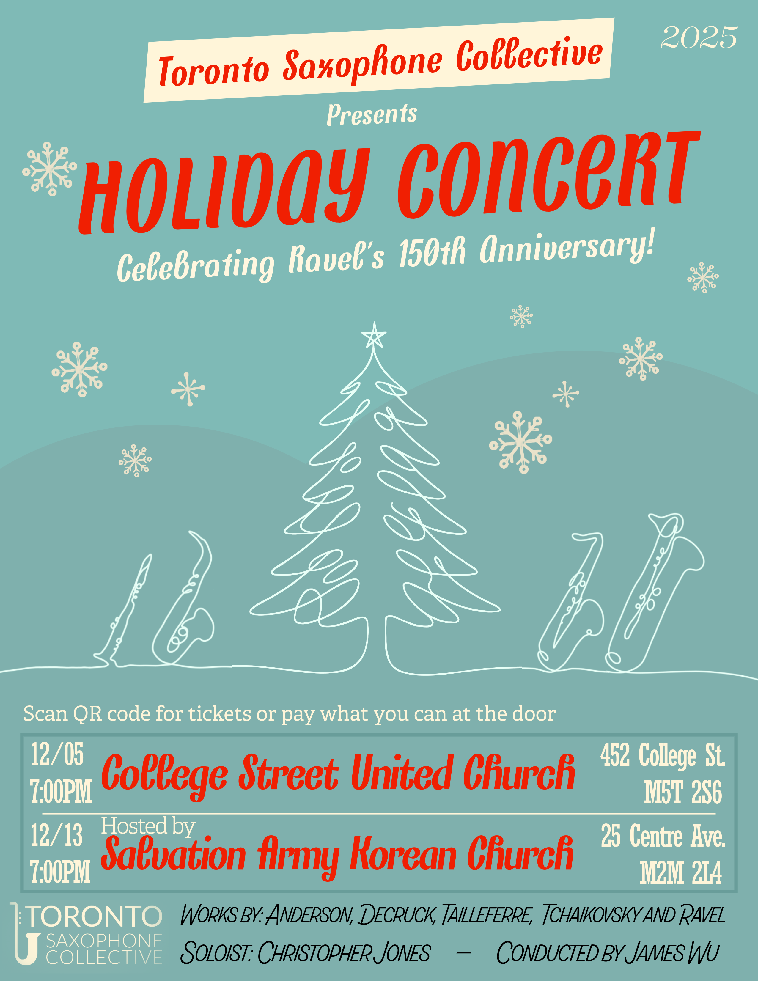 Holiday concert with Toronto Saxophone Collective